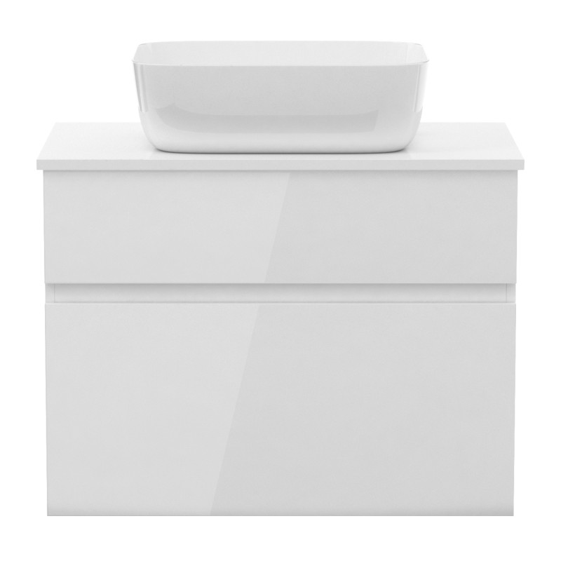 IMPRESE BLATNA L комплект меблів 80см, білий: тумба підвісна, зі стільницею, 2 ящики + умивальник накладний, (f32108W)