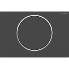 Geberit SIGMA10 ROUND змивна клавіша, для змивання/ зупинки змивання, чорний матовий, фарбований, легко чиститься/декоративне кільце поліроване, (115.758.14.5)
