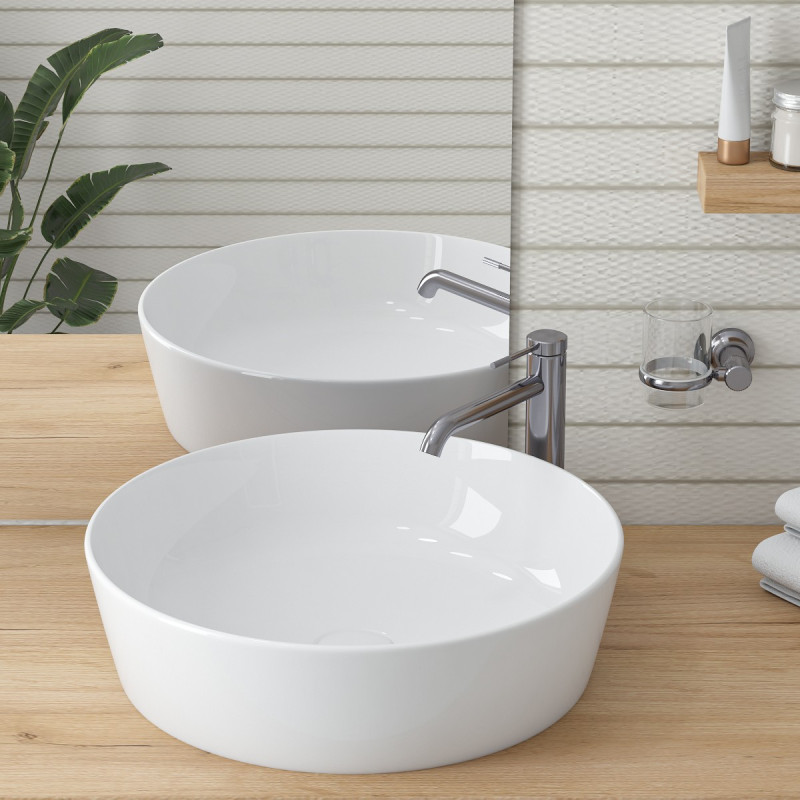 IMPRESE умивальник накладний 48*48*13 см круглий, (i11206)