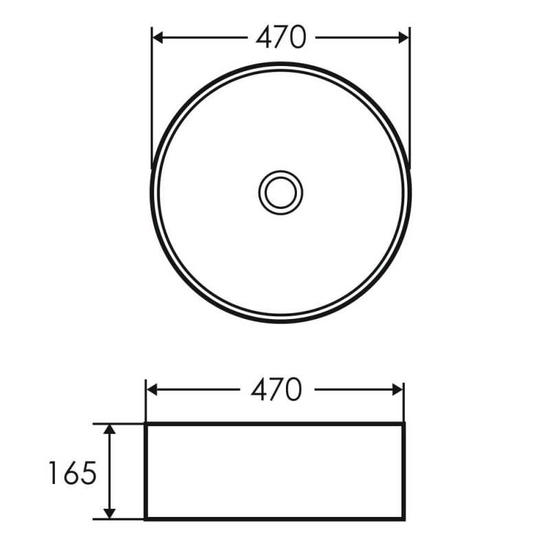 IMPRESE умивальник накладний 47*47*16,5 см круглий, (i11069)