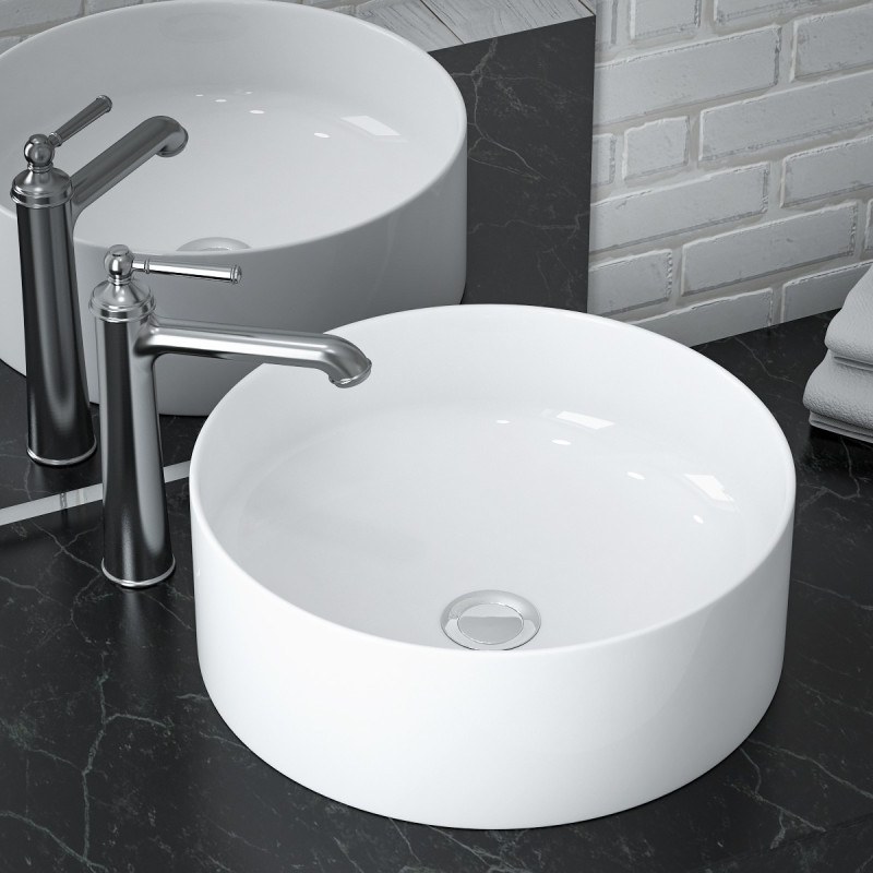 IMPRESE умивальник накладний 47*47*16,5 см круглий, (i11069)