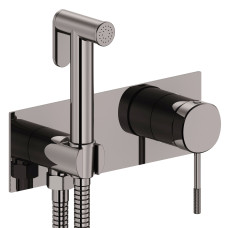 IMPRESE BRENTA набір: змішувач прихованого монтажу з гігієнічним душем, графітовий хром, (ZMK091908122)