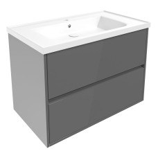 VOLLE TEO тумба 80см подвесная, 2 ящика, серая, (15-88-80G)