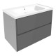 VOLLE TEO тумба 80см подвесная, 2 ящика, серая, (15-88-80G)