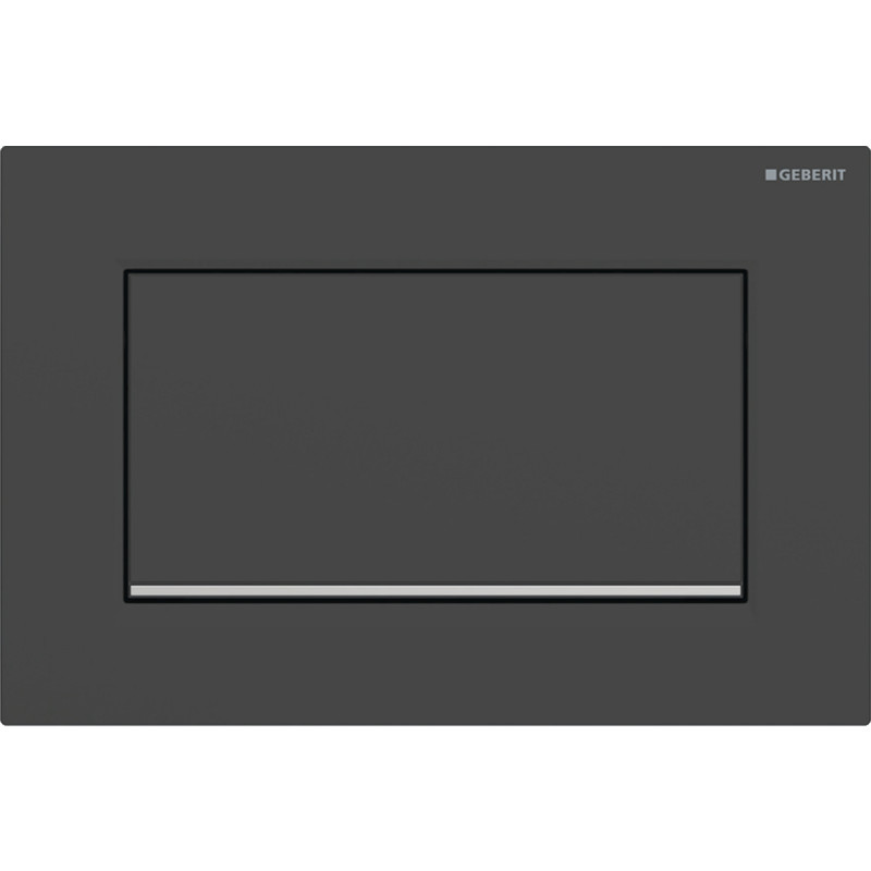 Geberit SIGMA10 SQUARE змивна клавішадля змивання / зупинки змивання, з кріпленням на гвинтах, чорний матовий, фарбований, легко чиститься /глянцевий хром, (115.893.14.1)