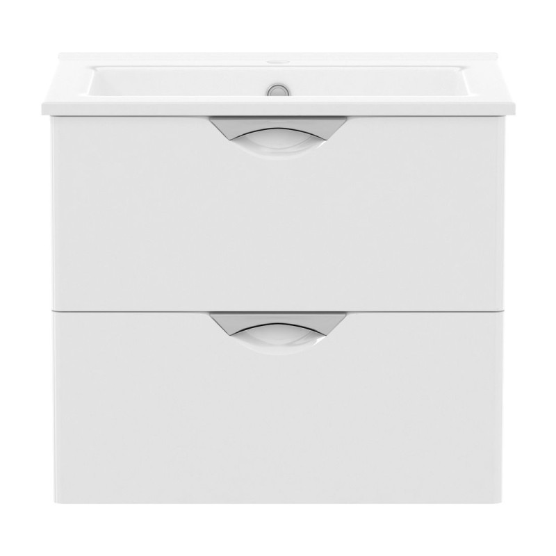 IMPRESE NOVA VLNA комплект меблів 80см, білий: тумба підвісна, 2 ящика + умивальник накладний, (f32103W)
