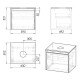 IMPRESE BILOVEC комплект меблів 60см, білий: тумба підвісна, зі стільницею, 1 ящик + умивальник накладний арт i11057, (f3206W)