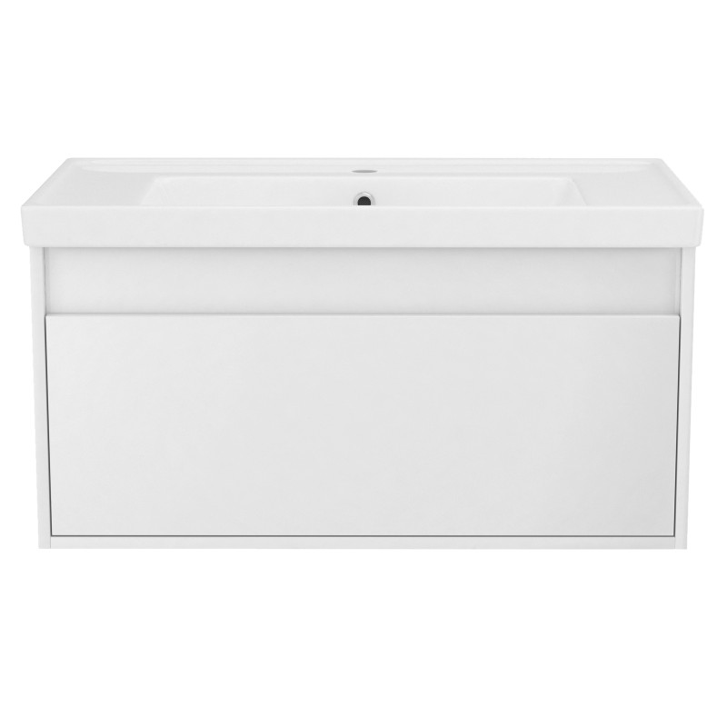 IMPRESE LABE комплект меблів 80см, білий: тумба підвісна, 1 ящик + умивальник накладний артi110302, (f3214W)