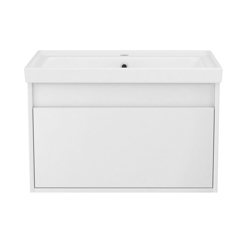 IMPRESE LABE комплект меблів 65см, білий: тумба підвісна, 1 ящик + умивальник накладний арт i110301, (f3204W)