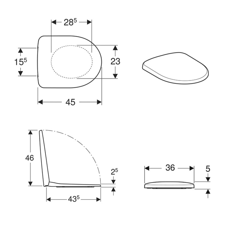 Geberit Сиденье с крышкой Selnova Square (500.334.01.1)