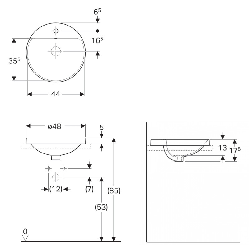 Geberit Умивальник VARIFORM 500.705.01.2, (500.705.01.2)
