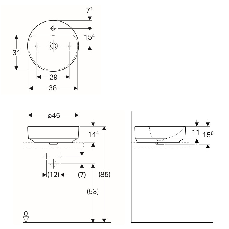 Geberit Умивальник VARIFORM 500.769.01.2, (500.769.01.2)