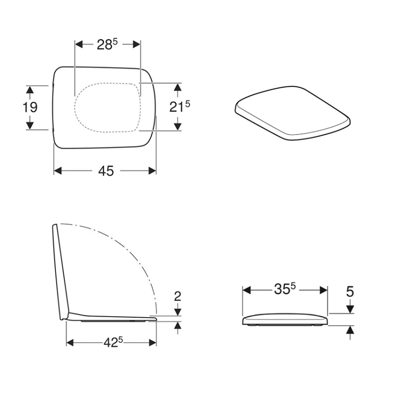 Geberit Сиденье с крышкой Selnova Square (500.336.01.1)