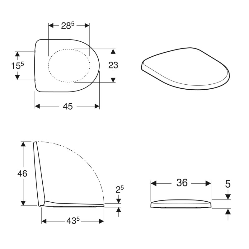 Geberit Сиденье с крышкой Selnova (500.333.01.1)
