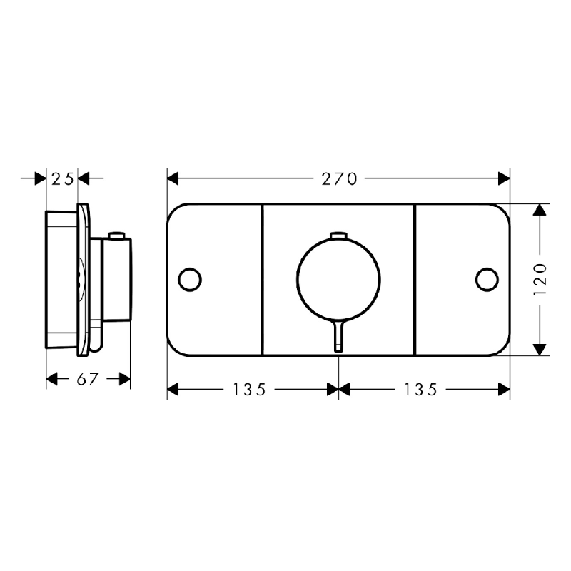 Axor One Термостат для 2х потребителей, СМ, шлифованное красное золото, (45712310)