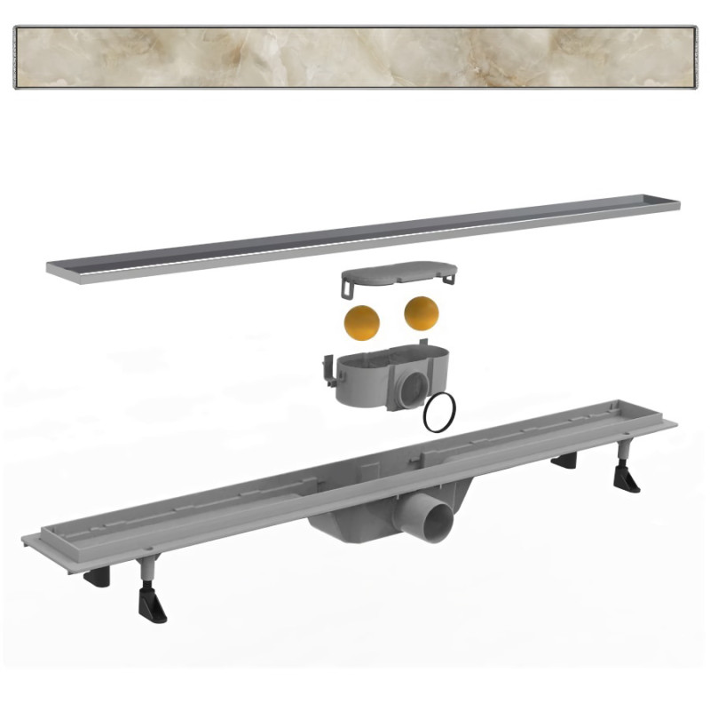 IMPRESE Трап водовідвідний лінійний з решіткою під плитку 700мм, (d44700T)