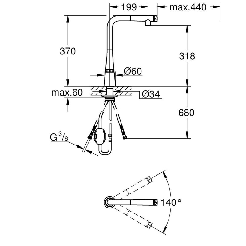 Grohe Zedra Smart Control Смеситель для мойки, (31593002)