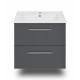 IMPRESE VALTICE комплект меблів 80см, сірий: тумба підвісна, 2 ящики + умивальник накладний арт i11042D, (f3212G)