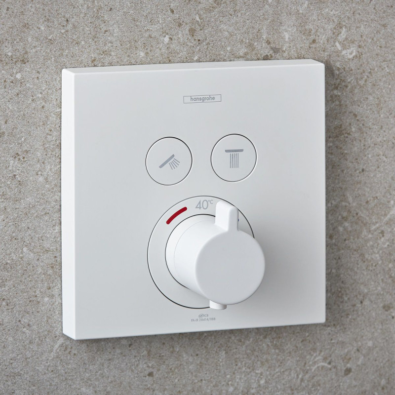 Hansgrohe ShowerSelect Термостат для 2х потребителей, скрытого монтажа, цвет матовый белый, (15763700)