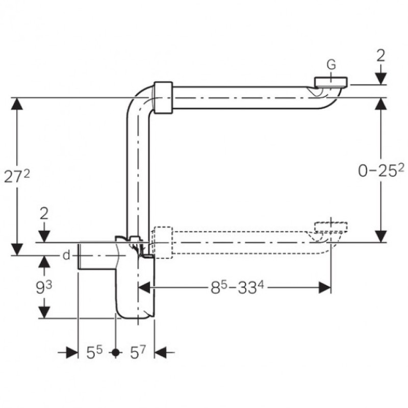 Geberit Сифон пляшковий для умивальника (151.116.11.1)