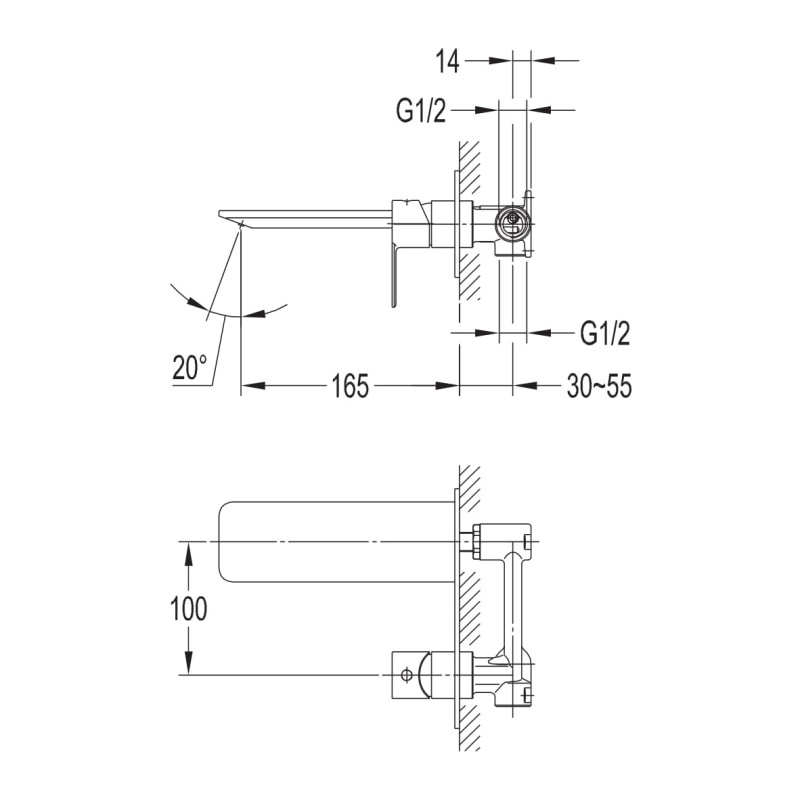 IMPRESE SMART CLICK змішувач для раковини, прихований монтаж, хром, (ZMK101901030)