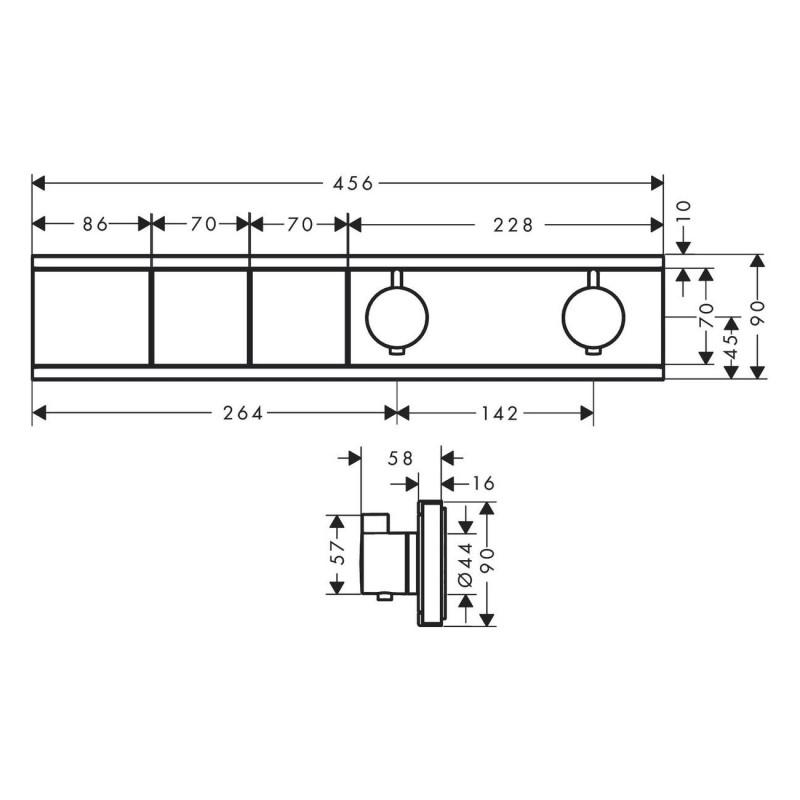 Hansgrohe RainSelect Термостат для 2х потребителей, скрытого монтажа, белый матовый, (15380700)