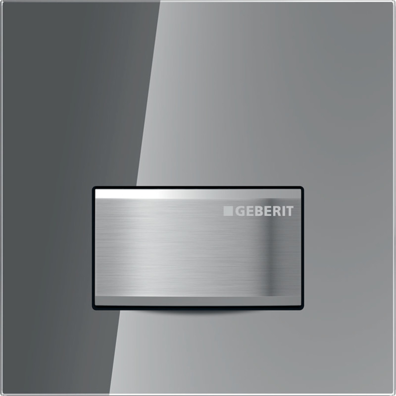 Geberit HYTOUCH SQUARE система пневматичного керування змиванням пісуара, змивна клавіша типу 50, скло димчасте дзеркальне, (116.016.SD.5)