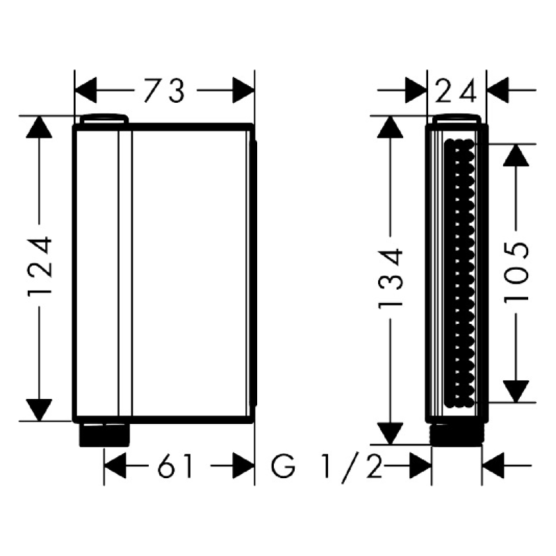 Axor One Ручний душ, 2jet, колiр покриття сталь, (45720800)