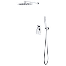 IMPRESE GRAFIKY система душова прихованого монтажу (змішувач 2 функції, душ 300*200 мм, лійка стік 1 режим, шланг 1500 мм SS), хром, (ZMK061901110)