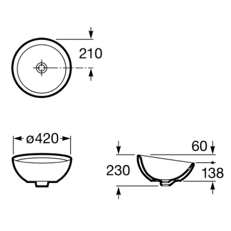 ROCA BOL умивальник 42, (A327876000)