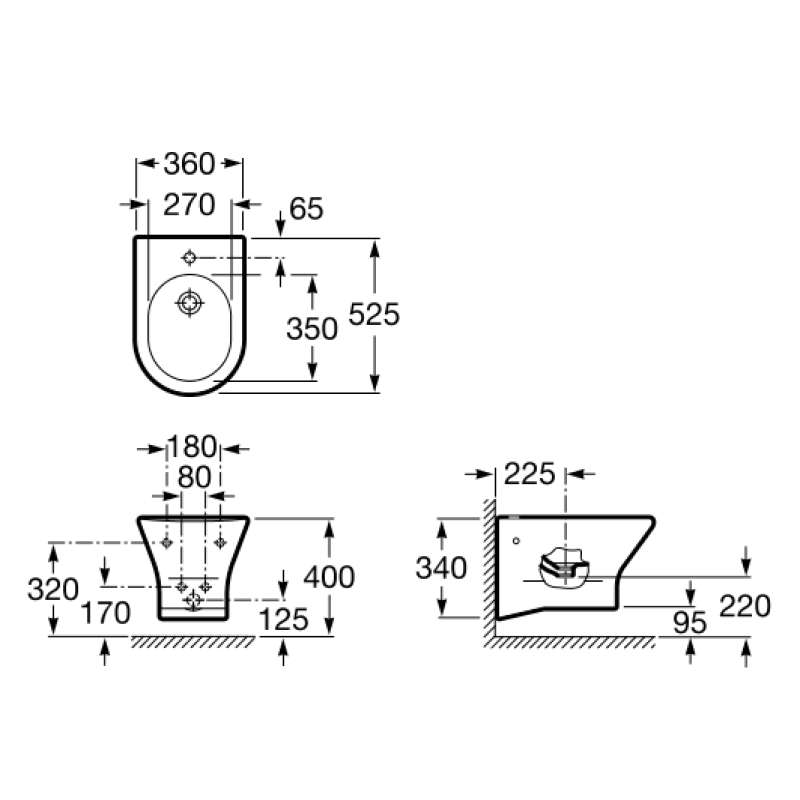 ROCA НЕКС біде підвісне, (A357645000)