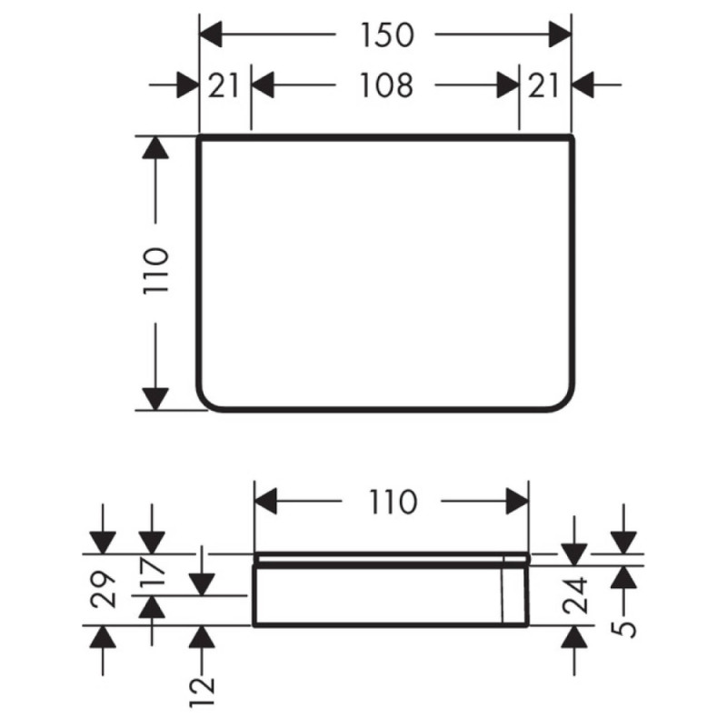 Axor поличка 150мм, для душу, хром, (42840000)