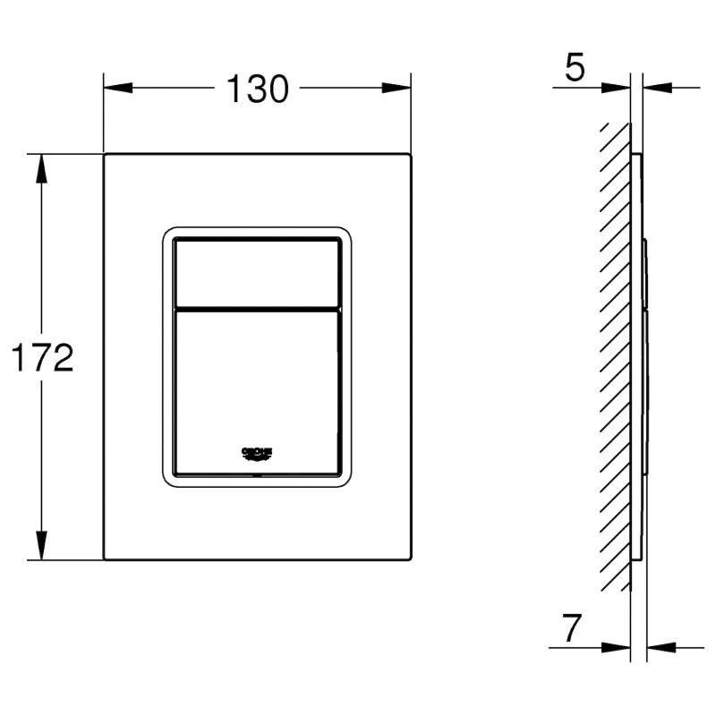 Grohe Skate CosmopolitanКлавиша смыва (цвет-матовый хром), (37535P00)