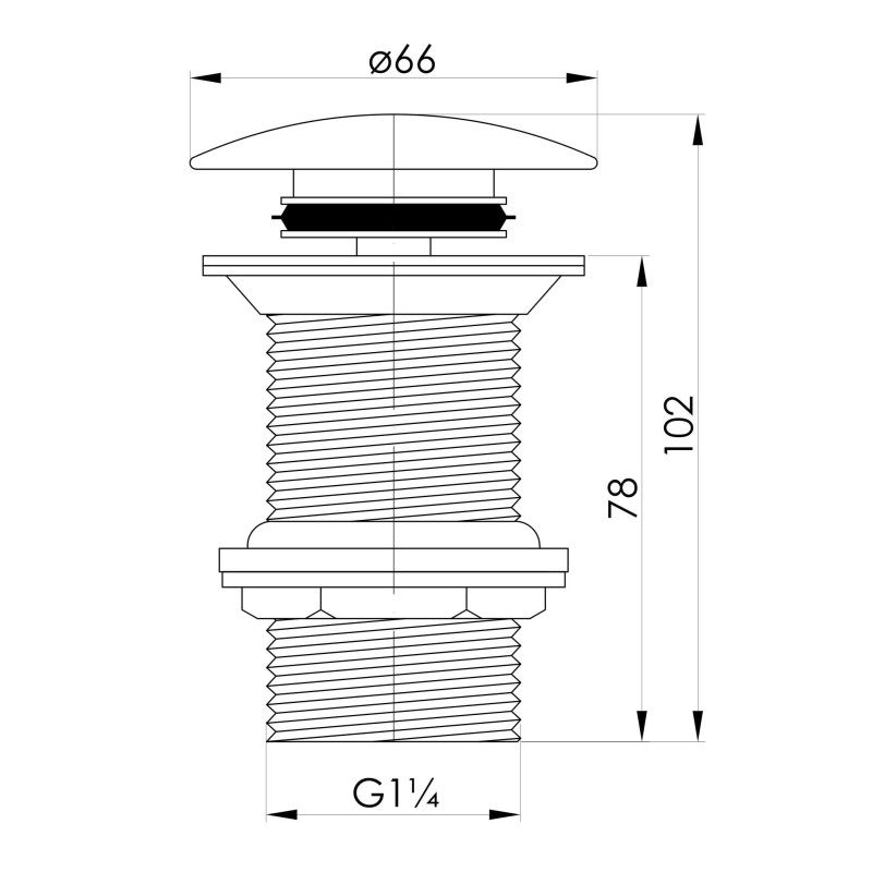 IMPRESE GRAFIKY клапан донний Pop-up (без переливу), чорний нікель, (ZMK041807510)