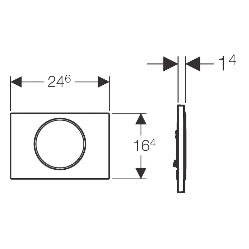 Geberit SIGMA10 ROUND змивна клавіша, для змивання/ зупинки змивання, матовий, легко чиститься/декоративне кільце поліроване, (115.758.SN.5)