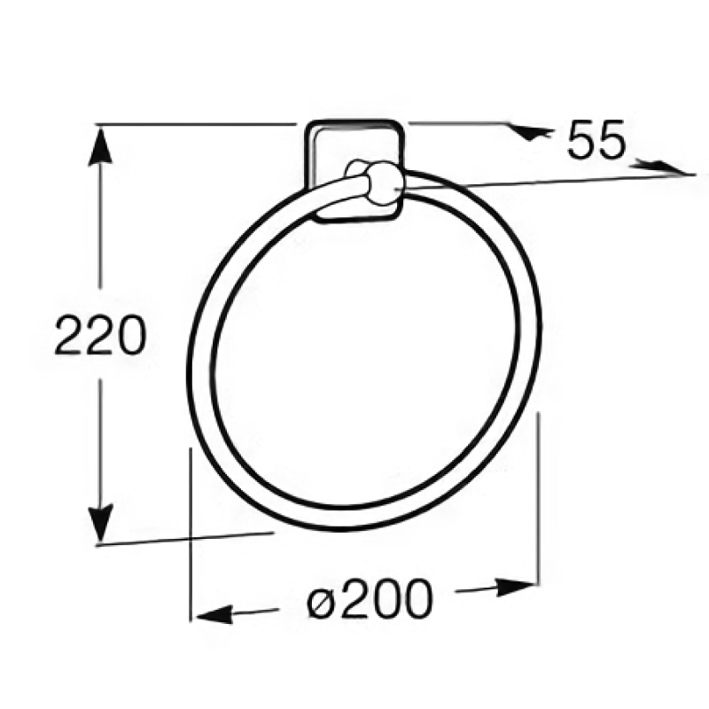 ROCA VICTORIA кільце - тримач рушника, металеве, кріпиться на стіну, діаметр 200мм, (A816659001)