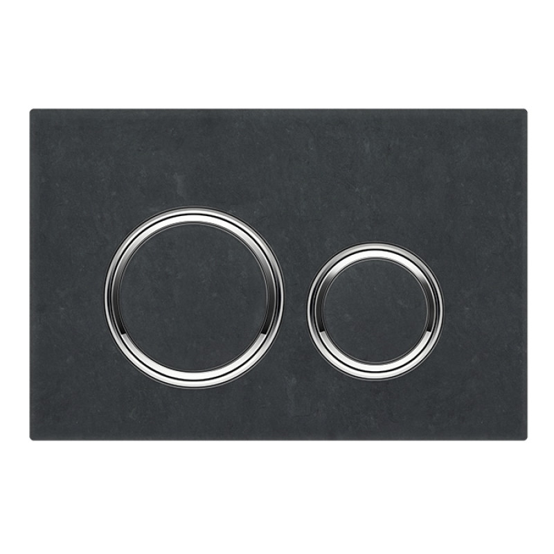 Geberit SIGMA50 ROUND змивна клавіша для подвійного змиву, хромований /сланець Mustang, (115.884.JM.1)