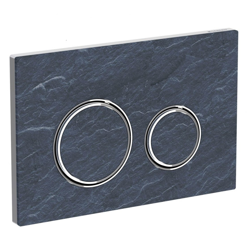 Geberit SIGMA50 ROUND змивна клавіша для подвійного змиву, хромований /сланець Mustang, (115.884.JM.1)