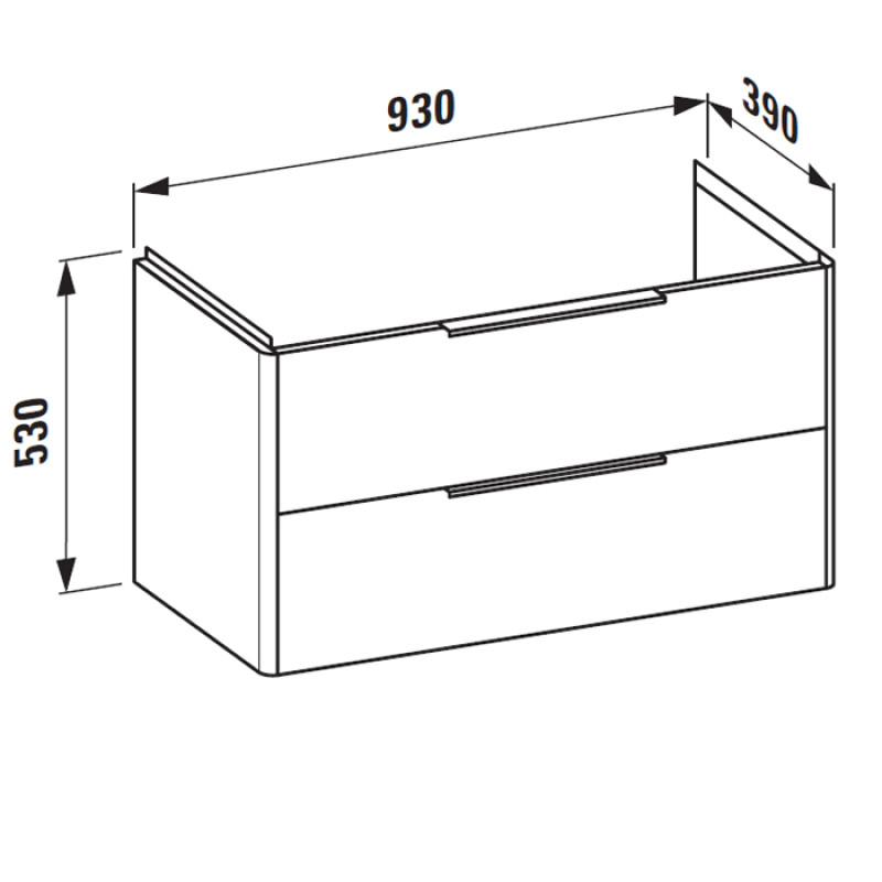 Laufen BASE тумба 95см, пiд раковину, з 2ма ящиками, бiлий глянець, (H4024121102611)