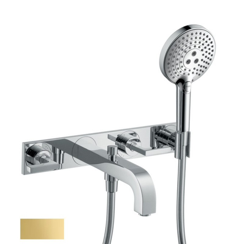 Axor Citterio Змiшувач для ванни, на 3 отвори, з ричаговими рукоятками та панеллю, ½’, колiр покриття полiроване золото, (39442990)