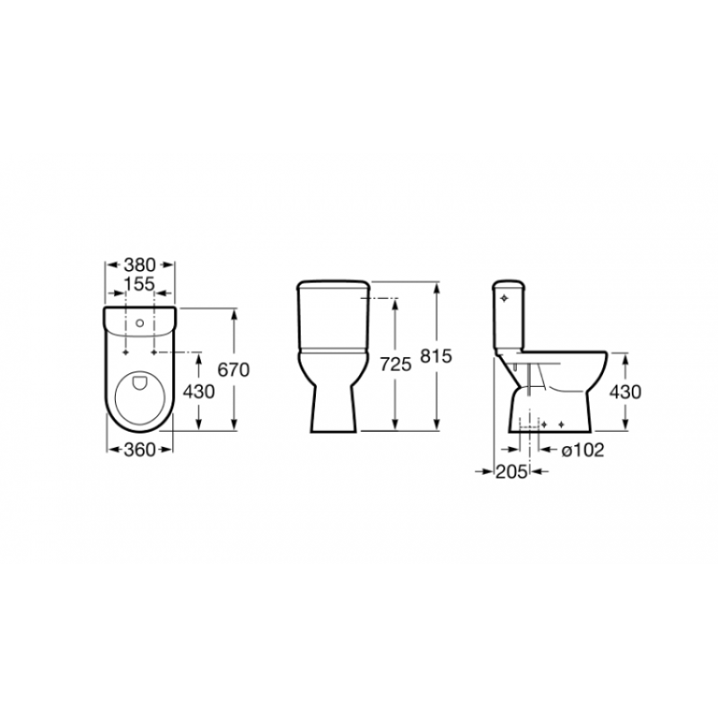 ROCA ACCESS чаша спеціального комбінованного унітазу, для осіб із фізичними вадами, з вертикальним випуском, (A342237000)