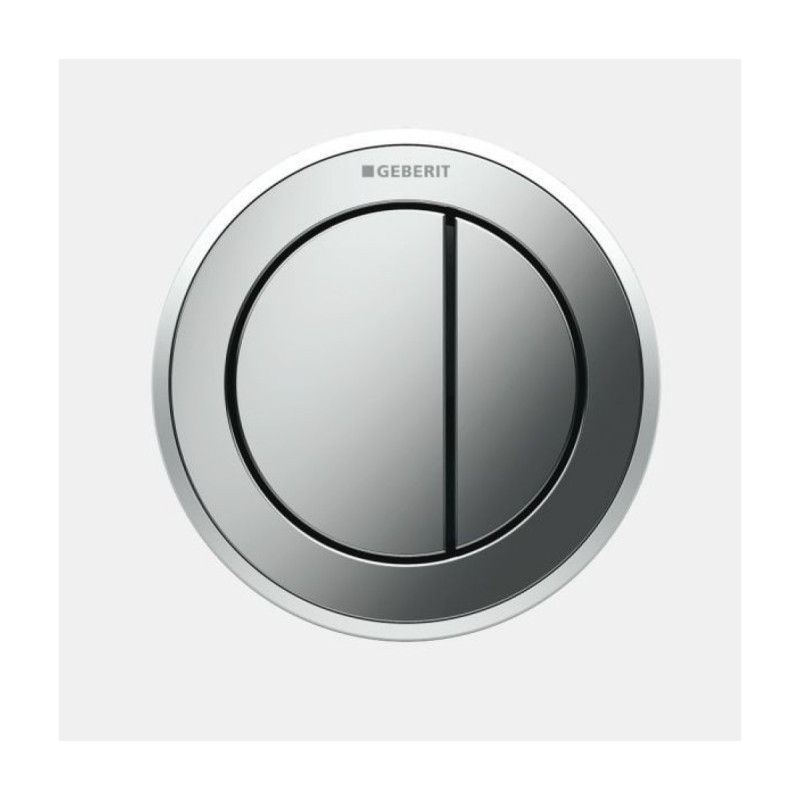 Geberit TYPE10 ROUND механізм дистанційного змиву, пневматичний,для подвійного змиву, клавіша прихованого монтажу, глянцевий хром/матовий хром, (116.055.KH.1)