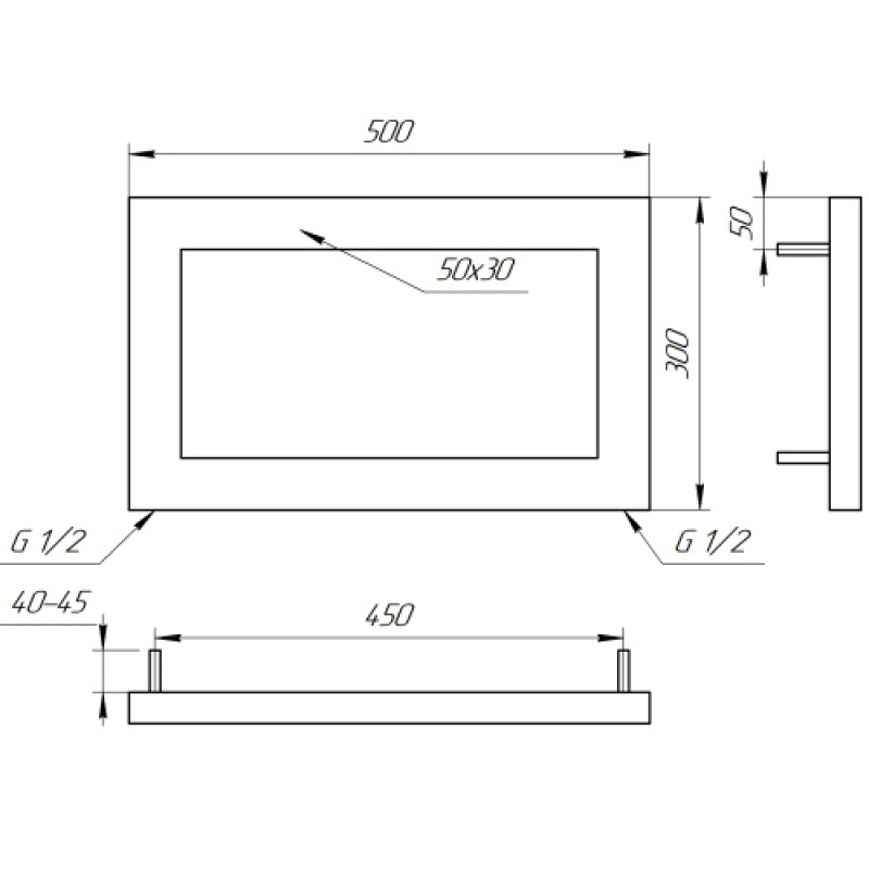 Genesis-Aqua Водяной полотенцесушитель Appena 30x50 черный (GA-59001)