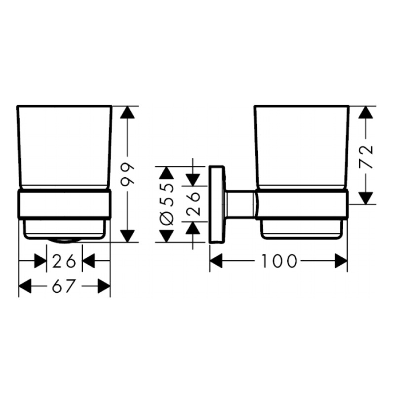 Hansgrohe Logis Стакан для зуб. щетки, хром, (41718000)
