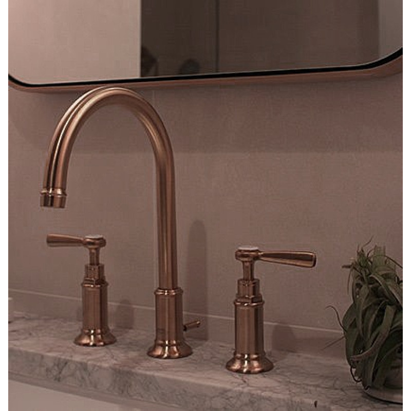 Axor Montreux Смеситель для раковины 180, на 3 отверстия с рычажными рукоятками, со слив. гарнитуром, цвет покрытия шлифованная бронза, (16514140)