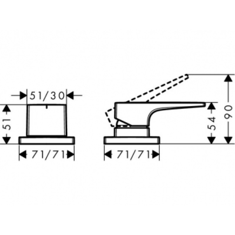 Hansgrohe Metropol Змiшувач на край ванни, на 2 отвори, (32548000)