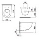 Laufen PRO унiтаз пiдвiсний 36*53см, в комплектi з PRO сидiнням до унiтазу, з антибактерiальним покриттям, (H8209560000001+H8969513000001)