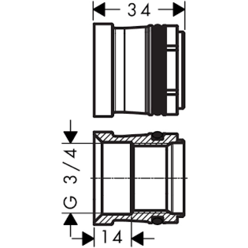 Hansgrohe Комплект адаптерів до ексцентрикам ¾`з / ч, (02026000)