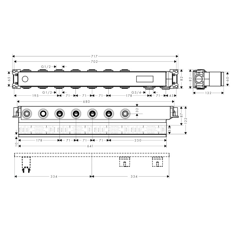 Hansgrohe Прихована частина для RainSelect для ванни з 5 кнопками, (15313180)