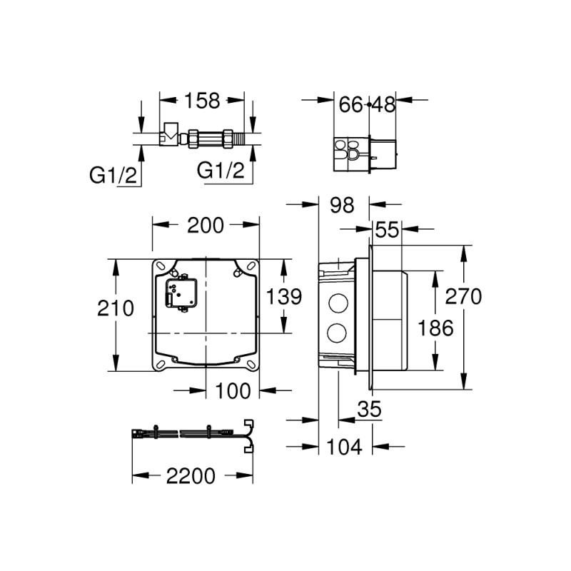 Grohe Eurocube E Скрытая часть, для смесителя для душа, (36264001)
